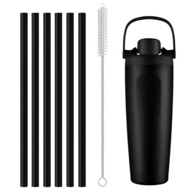 Imagem de 6 peças de substituição de canudo preto compatível com garrafa de água Owala FreeSip (preto, Sway, 850 g)