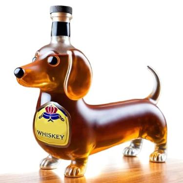 Imagem de Decantador de uísque Dachshund 3D - Copo de vidro esculpido em forma de cachorro e garrafa de vinho - Presente para amantes de uísque e cães