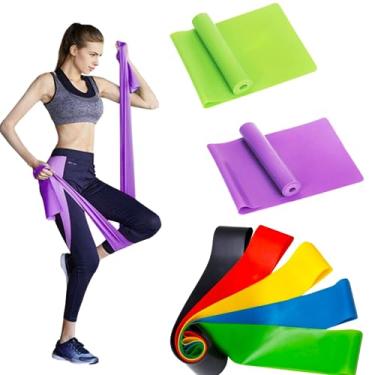 Imagem de Kit 5 Faixas Elásticas Mini Band + Faixa Elástica Theraband Para Exercícios Em Casa Extensor Academia Crossfit Fisioterapia Yoga Pilates