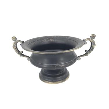 Imagem de Bothyi Vaso de flores retrô, vaso de metal, vaso de plantas, suporte multifuncional para arranjos de flores europeus, decoração de mesa para pátio, gramado, Preto