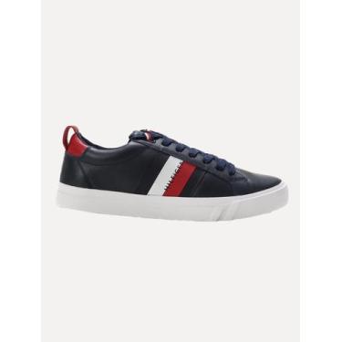 Imagem de Tênis Tommy Hilfiger Masculino Couro Dino 9A Midnight Azul Marinho, 40