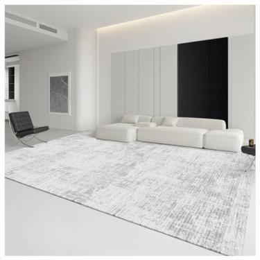 Imagem de SPXMQSS Tapete de área grande, macio e fácil de limpar para quarto, resistente ao desgaste e resistente a manchas tapetes para sala de estar, quarto, sala de jantar, escritório, cinza/branco