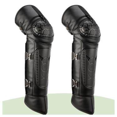Imagem de SPXMQSS Joelheiras de motociclo, aquecedores de pernas joelheiras inverno mota joelheiras impermeável perneiras de perna de motocicleta à prova de vento isolamento térmico ShellLong