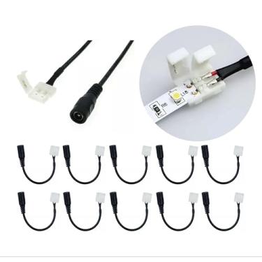 Imagem de 10 Emendas Rápidas 8mm com Conector P4 para Fita LED Monocromática 2835 – 2 Vias, Fêmea x Fêmea