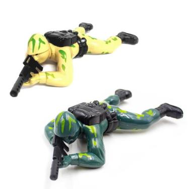 Imagem de Kit Soldadinhos A Corda Bonecos Soldado Militar Que Rastejam Figuras d