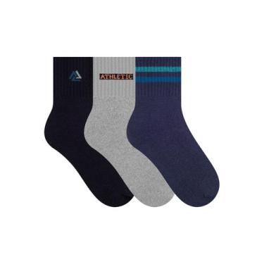 Imagem de Kit/3 Meia Cano Curto Selene 4084.001 Masculina Algodão T. 39/43, 39/4