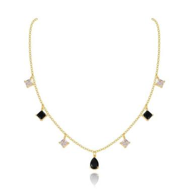 Imagem de Liiusgelad Colar de ouro delicado para mulheres, colar com pingente de diamante de cobre banhado a ouro, joia de pedra do mês de nascimento livre de manchas presente para formatura de casamento