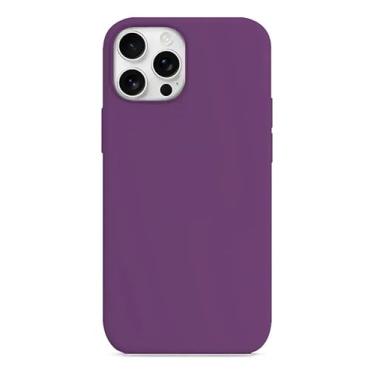 Imagem de Capa Case Silicone Líquido Premium Aveludada Anti Impacto para iPhone (16, 16E, Pro, Pro Max) – Ultra Resistente, Proteção de Câmera e Tela (Roxa, iPhone 16 Pro)