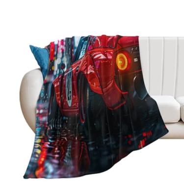 Imagem de HouLaiZhe Cobertor super macio de flanela modificação cultura JDM carro 350z esportes leves cobertores refrescantes para sofá-cama cadeira sofá carro viagem ao ar livre leve quente 76 cm x 101 cm