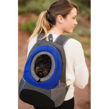 Imagem de Mochila Canguru para Pets AZUL 28cm x 16cm x 42cm até 8kg – Conforto e Segurança para Caminhadas, Passeios e Viagens.