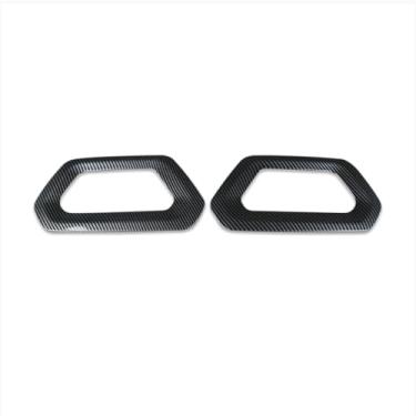 Imagem de RQING Para Subaru New Forester 2025 2026 Protetor de canto lateral do para-choque dianteiro guarnição da tampa do farol de neblina (padrão de fibra de carbono)