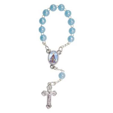 Imagem de 50 Mini Terços com Foto NSra Aparecida - SJO Artigos Religiosos, Azul