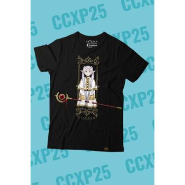 Imagem de Camiseta Frieren Cajado Soso - Piticas, G2, Preto, Unissex