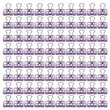 Imagem de 80 clipes de pasta de 19mm poderosa força de fixação durável metal multicolorido clipes de papel para escola de escritório em casa (Roxa)
