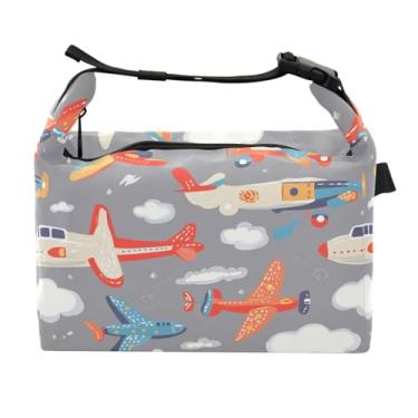 Imagem de STAYTOP Lancheira de avião de desenho animado com fivela de alça, lancheira isolada para meninos e meninas, lancheira térmica para trabalho escolar
