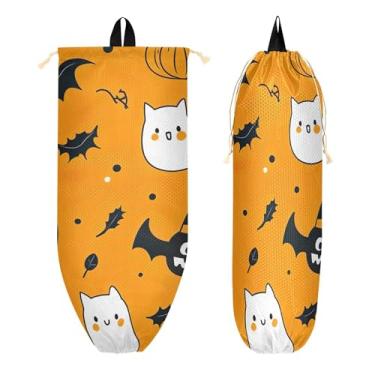 Imagem de xigua Suporte de parede para saco de plástico de Dia das Bruxas com cordão, 1 pacote, reutilizável para decoração organizadora de sacolas de compras, meias, roupas íntimas e gravatas