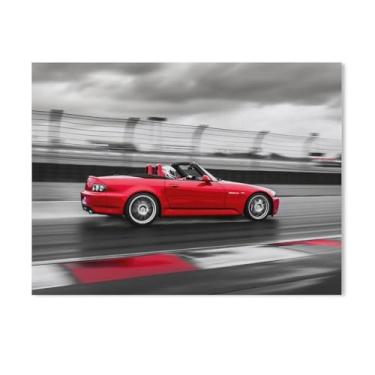 Imagem de HouLaiZhe S2000 Top Speed Jdm Car Cool Sports Posters Tela Estética Decoração de Parede Pintura de Parede Impressão de Sala de Galeria Decoração de Parede para Quarto Sala de Estar Escritório 18 x 24