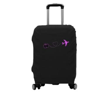 Imagem de Capa para Malas de Viagem em Tecido Listrado, Capa Protetora de Bagagem Elástica para Mala Tecido Lavável e Esticável Espessa Protege contra Arranhões Fácil Colocar Tirar(03-Rosa,M (12 a 15 KG))