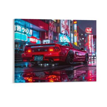 Imagem de HouLaiZhe Neon Jdm Car Nsx Sports Classic Posters Canvas Wall Estética Sala Decoração de Parede Impressões Galeria Sala Decoração de Parede para Quarto Sala de Estar Escritório 08 x 10 polegadas (20 x