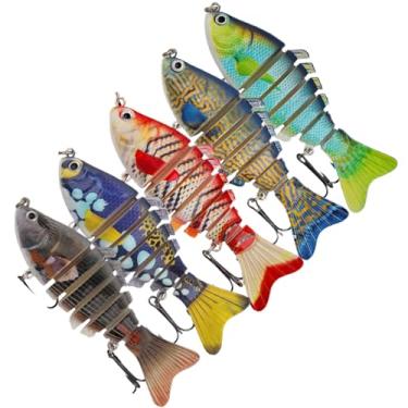 Imagem de Isca Artificial Para Robalo - Iscas Realistas Com 7 Articulações,Iscas de Realistas de Natação | para Água Salgada Doce Lago Lances de Kayak Acampamento ao Ar livre Bass Truta