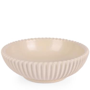 Imagem de LCCCK Tigela decorativa grande de 28 cm para balcão de cozinha, tigela decorativa de pedestal moderna para decoração de casa, tigela de chave de entrada e tigela de centro de mesa, resina de pedra