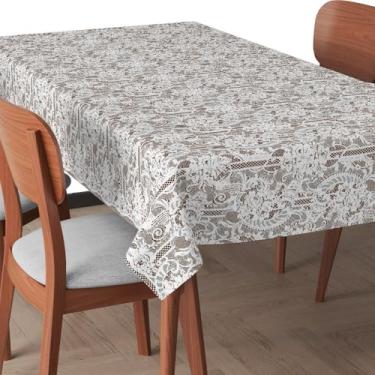 Imagem de Toalha de Mesa Plástica Impermeável Fácil de Limpar para 4 6 8 e 10 Lugares – Jogo Americano Resistente e Decorativo (Juliette,8 Cadeiras (2,50x1,40mt))