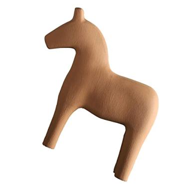 Imagem de YOUTHINK Estatueta de Cavalo de Madeira, Estatuetas Colecionáveis ​​Estatueta de Cavalo Estátua de Artesanato Sueco Vintage para Escritório Familiar Pintura de Mesa Brinquedo Decoração de Casa (L)