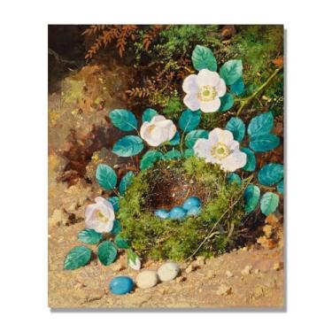 Imagem de NHLDZYH Quadro para cozinha - ainda vida vintage de flores - natureza morta em tela - decoração de parede romântica e acolhedora. B29. 80 x 96 cm Apenas tela