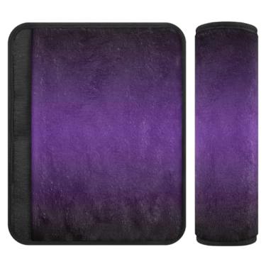 Imagem de Joitme Almofada de cinto de segurança de flanela macia gradiente preto roxo real para crianças - Almofadas acolchoadas para carros, bolsas de câmera e mochilas