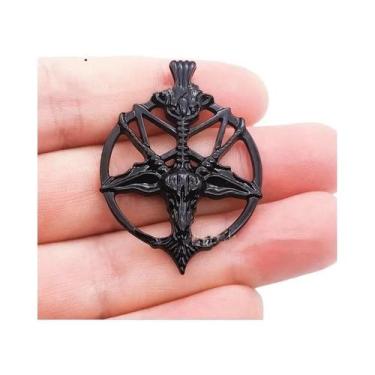 Imagem de Pingentes Vintage De Crânio Pentagrama Cabeça De Cabra 10PCS Para Faze