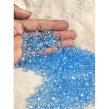 Imagem de Miçanga Acrílica Cristal 6mm Sextavada Colorida para Bijuterias e Artesanato – 200 Unidades (AZUL HORTÊNCIA - 182)