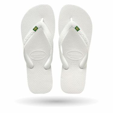 Imagem de Chinelo Havaianas Brasil Bandeirinha Branco Unissex Cor Lisa Básico-Unissex