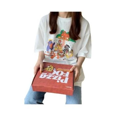 Imagem de Camiseta Feminina Casual De Algodão Com Estampa De Desenho Animado Da 