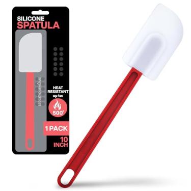 Imagem de Espátula de silicone, espátula resistente ao calor para uso na cozinha, espátula raspadora de silicone de 25,4 cm resistente ao calor até 500 graus, espátulas de qualidade comercial podem ser lavadas