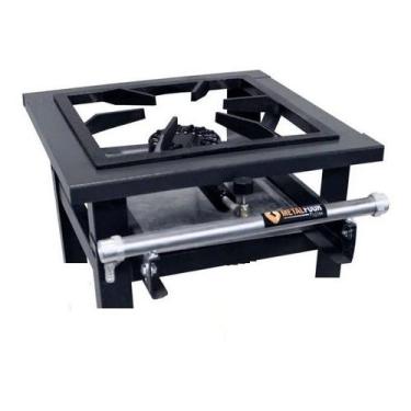 Imagem de Fogão Industrial 1 Boca de Mesa Alta Pressão Queimador Simples Grelha 