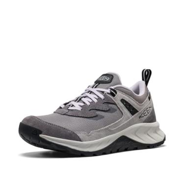 Imagem de KEEN Tênis feminino Hightrail de cano baixo, durável, leve, respirável, de couro, impermeável, para caminhada, Aço cinza/cardo, 36
