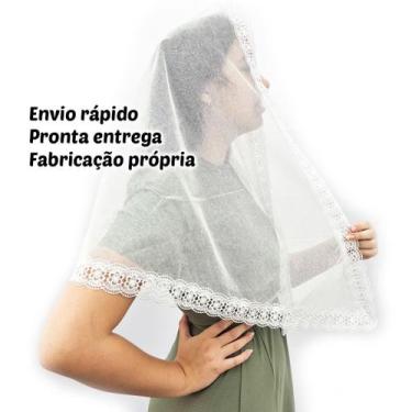 Imagem de Véu Ccb Congregação Cristã Com Renda Guipir Adulto (modelo Iris) - Cen
