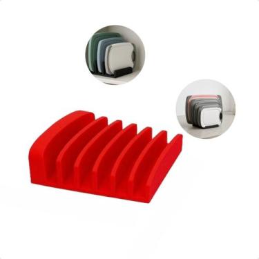 Imagem de Suporte Organizador Vertical Para Tábuas De Corte e Panelas Rack De Co