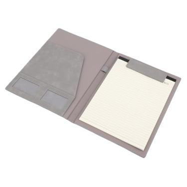 Imagem de Fabater Pasta de Portfólio Profissional de Couro PU Com 30 Folhas de Caderno A4 Organizador de Documentos para Negócios Cinza para Uso Diário