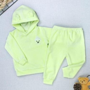 Imagem de Conjunto Plush Bebê Menino Blusa com Capuz e Calça - Era Uma Vez, 9-12