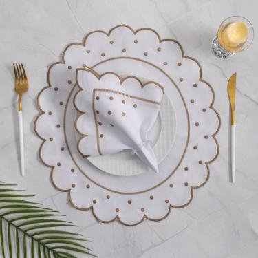 Imagem de Kit 24 Pçs 12 Lugares Mesa Posta Sousplat Jogo Americano Poá Variação: