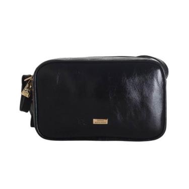 Imagem de Bolsa Feminina Transversal Dayane Magalhaes Couro Preta - DAYANE MAGAL