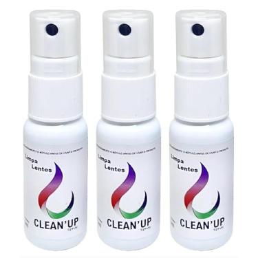 Imagem de LIMPA LENTES Clean Up Spray Limpa Lentes 25ml, Kit com 3 Unidades e 3 Flanelas de Poliéster, Multiuso para Óculos, Telas e Superfícies