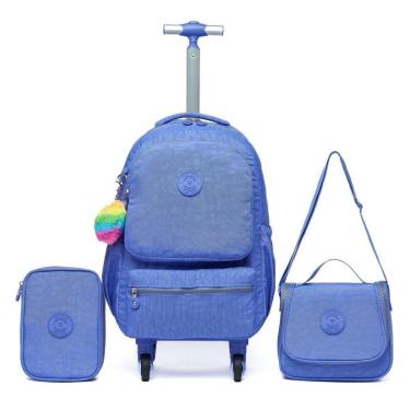 Imagem de Kit Infantil Mochila De Rodinhas + Estojo + Lancheira Menina-Feminino