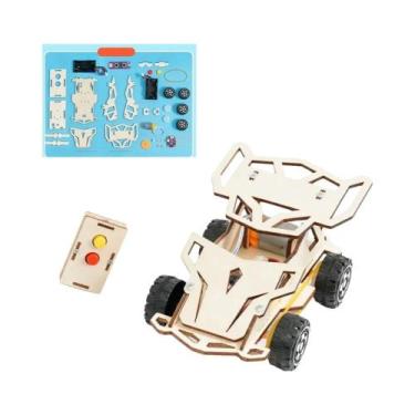 Imagem de Carro RC De Madeira DIY Para Crianças, Quatro Rodas, Corrida, Montagem