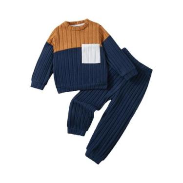 Imagem de Conjunto De Suéter E Calças De Manga Longa Para Meninos Outono Inverno