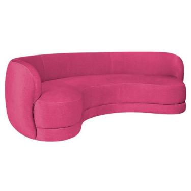 Imagem de Sofá Curvo 2 Lugares Sala De Estar Recepção Noruega 150cm Suede - Doce