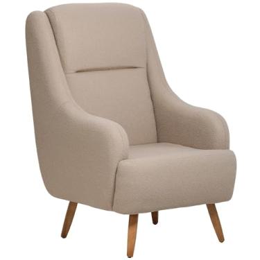 Imagem de Poltrona de Amamentação Fixa Pés Manu Fábula D02 Bouclê Marrom Claro B-122 - Lyam Decor