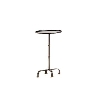 Imagem de Mesa lateral de metal vintage moderna, oval, estreita, pequena, café, canto, mini armazenamento simples