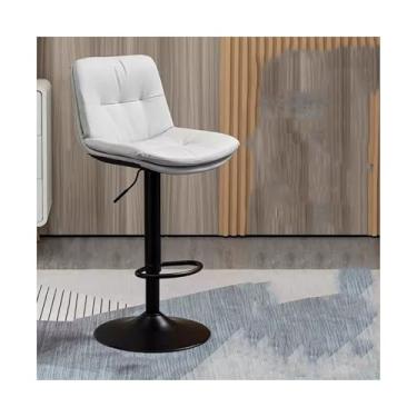 Imagem de KHUTRW3D Banqueta de cozinha, simples e luxuosa, com pernas altas, ajustável, cadeira de bar giratória, encosto doméstico, banco de bar, cadeiras de bar
